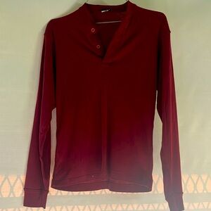 Red long sleeve blouse with button down